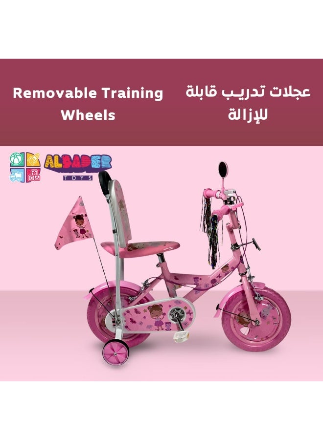 AL BADER Freestyle Kids Bike 12 Inch Bicycle for Girls Ages 3-6 Years, Pink Color, With Comfortable Seat With Backrest, Solid Wheels 12-Inch. - Image 3